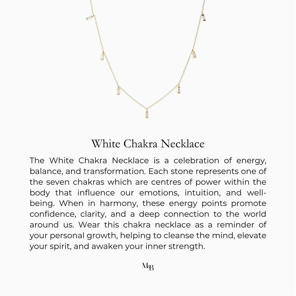 White Chakra Necklace - Gold