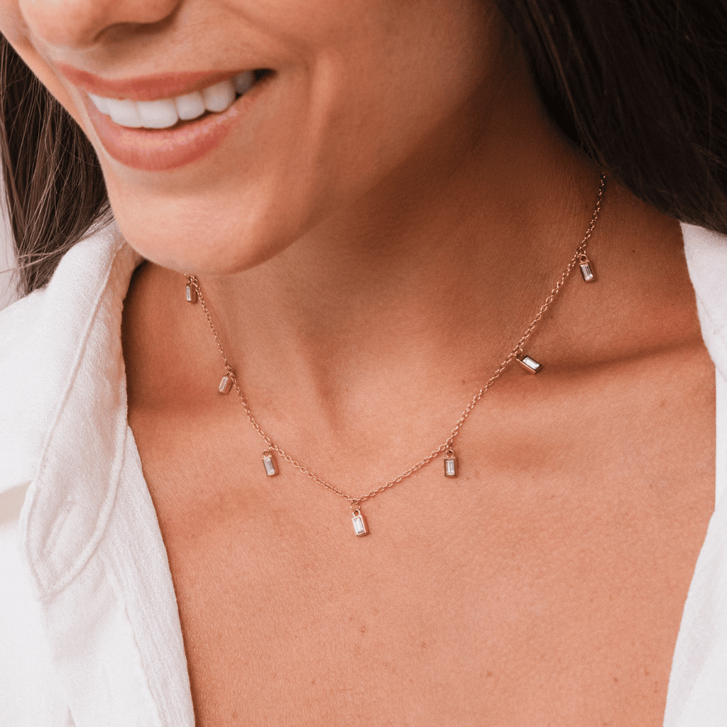 White Chakra Necklace - Gold