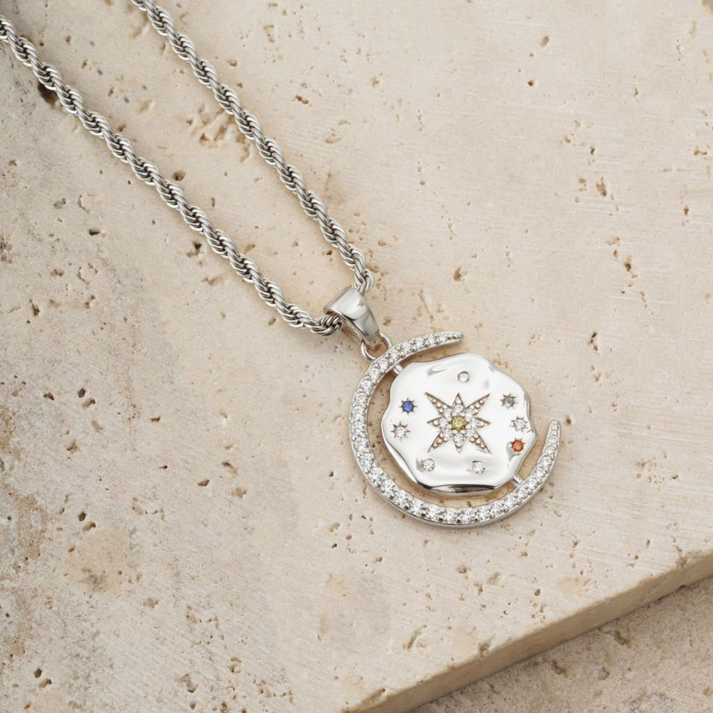 My Sun, Moon & Stars Rope Chain - Silver