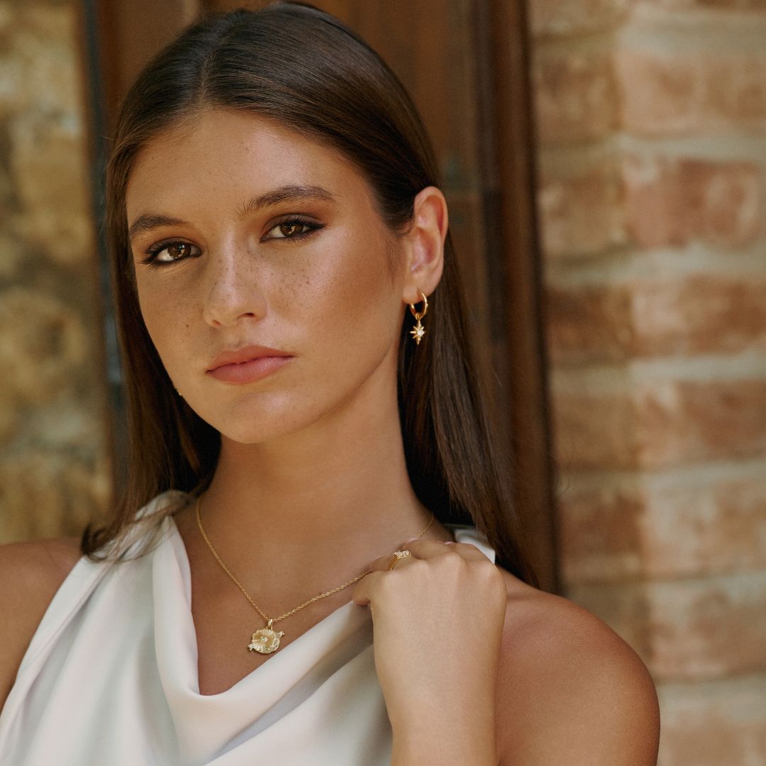 Star Drop Earrings in Gold