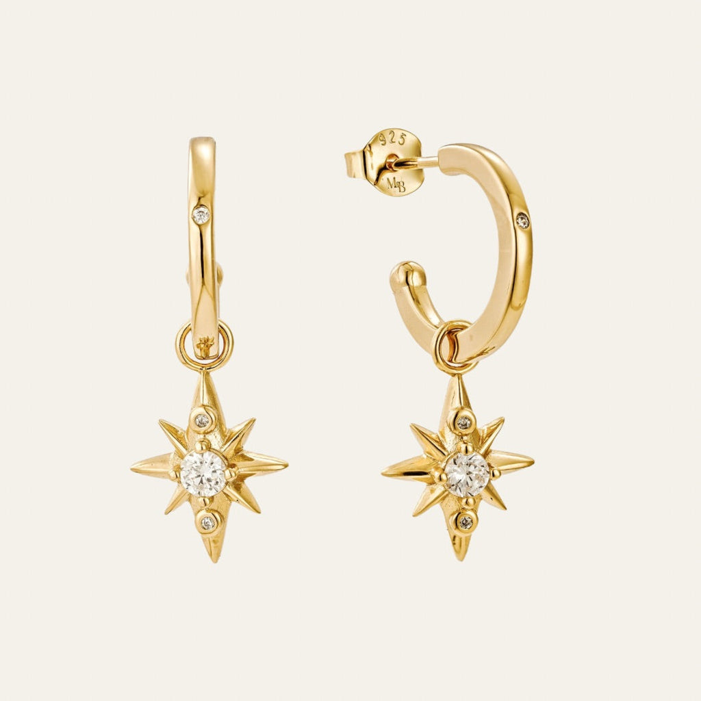 Star Drop Earrings in Gold