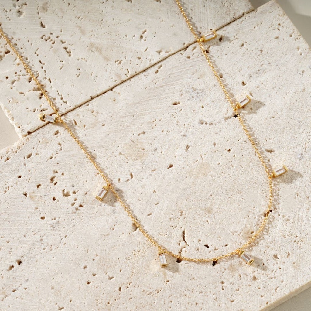 White Chakra Necklace - Gold
